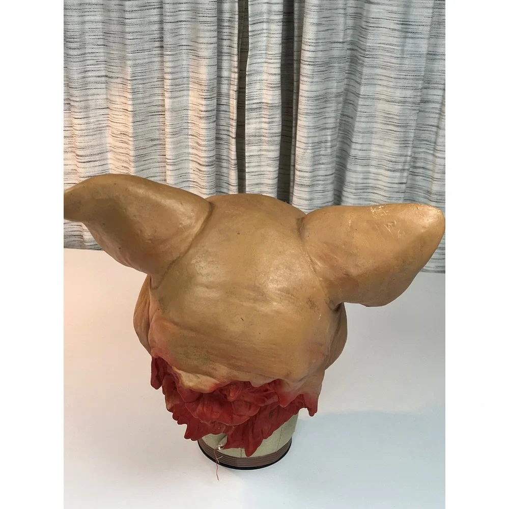 Don Post Studios 2003 Saw Pig Mask VTG Horror Halloween Severed Neck Latex Mask